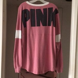 PINK VICTORIA SECRET/VINTAGE-BLUSH-PINK”OVERSIZED V-NECK TEE